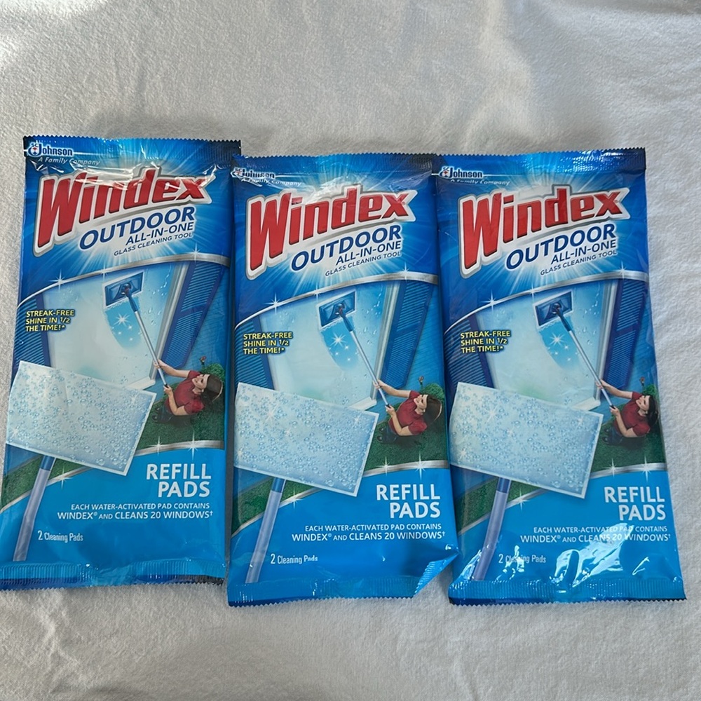 Windex Outdoor Refill Pads 2 Count Each Lot of 3 Discontinued Window Cleaning